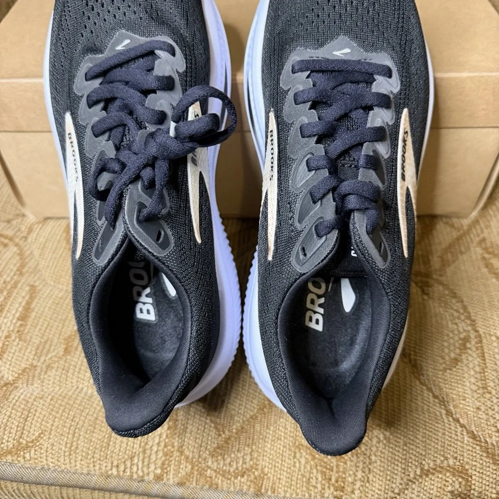 Brooks Ghost 17 Black Grey White Black 1204311B090 Women's Size 7 Running Shoes